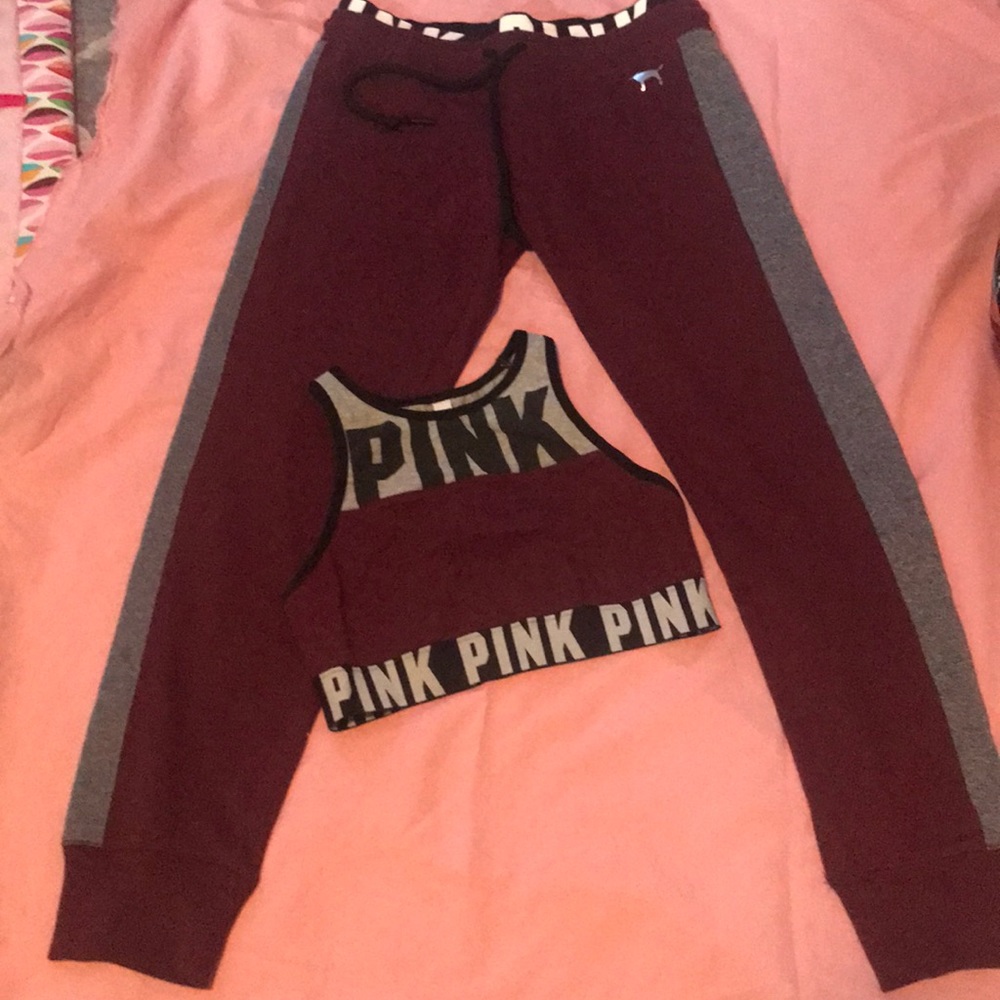 Victoria secret pink sweat workout set